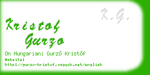kristof gurzo business card